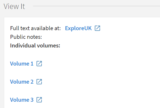 Screenshot of table of contents